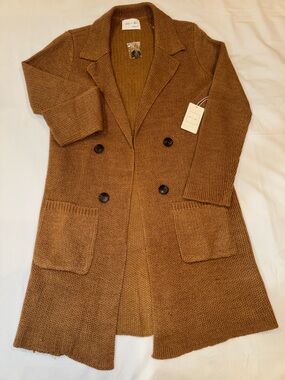 Active USA - Brown Longline Knit Coatigan L
